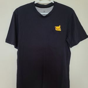 Pokémon Pikachu Pocket Short Sleeve T-shirt, Small, Navy Blue